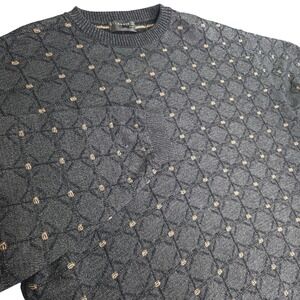 Vintage St Croix Knit Diamond 3D Pattern Sweater Mens Geometric Sz Large Vtg